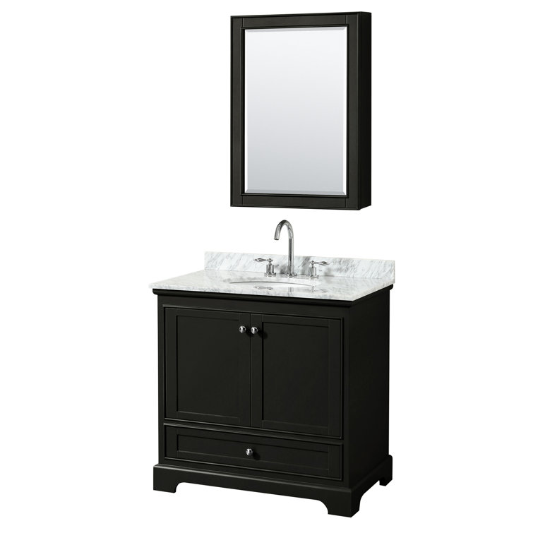 Wyndham Collection Deborah 36" Single Bathroom Vanity Set with Mirror